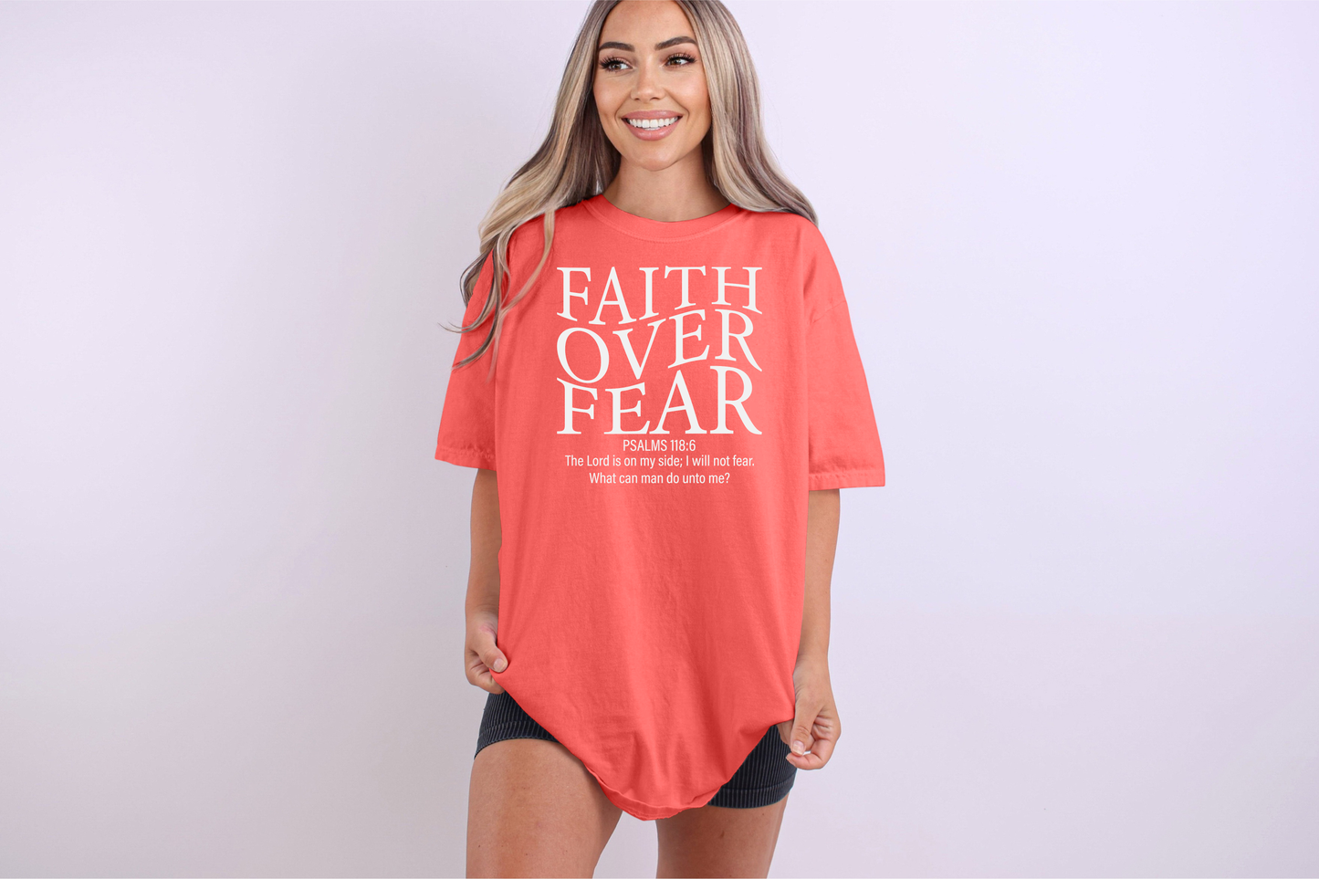 Faith Over Fear - Women's Christian T-Shirt | Comfort Colors Faith Tee | Inspirational Courage & Trust Apparel