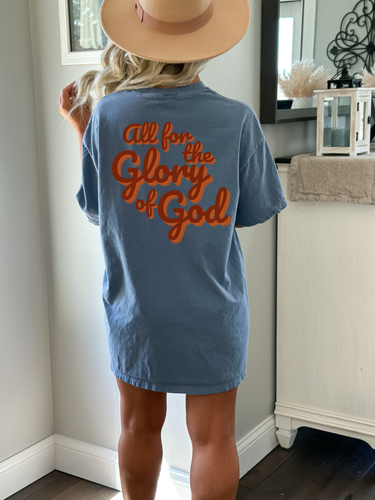 All For The Glory of God - Women's Christian T-Shirt | Comfort Colors Faith Tee | Inspirational Soli Deo Gloria Apparel