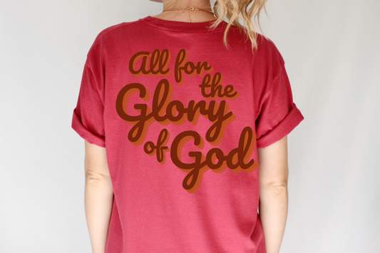 All For The Glory of God - Women's Christian T-Shirt | Comfort Colors Faith Tee | Inspirational Soli Deo Gloria Apparel