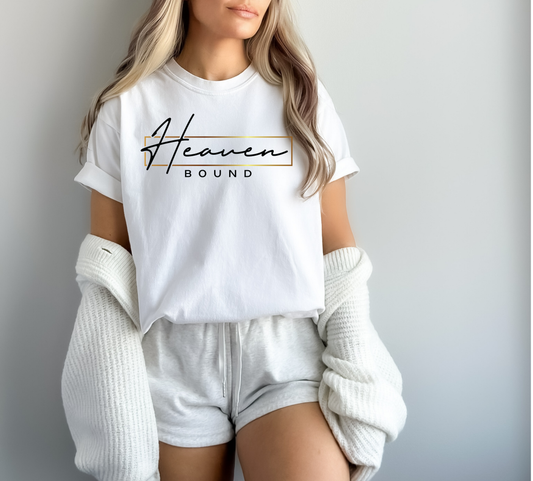 Heaven Bound - Women's Christian T-Shirt | Comfort Colors Faith Tee | Inspirational Eternal Destination Apparel