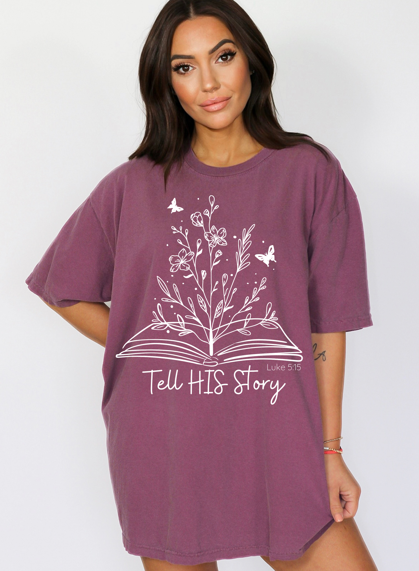 Tell His Story - Women's Christian T-Shirt | Comfort Colors Faith Tee | Inspirational Witness & Testimony Apparel
