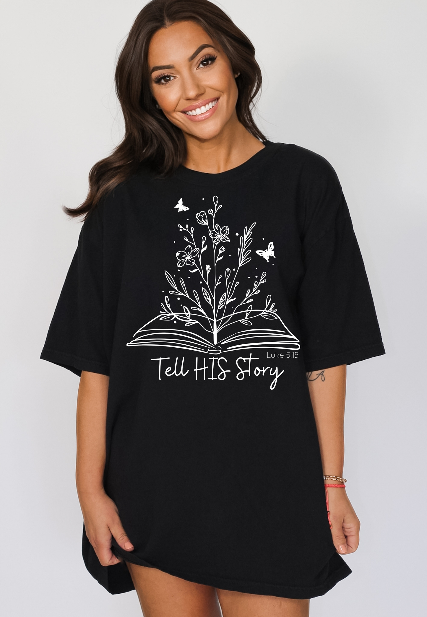 Tell His Story - Women's Christian T-Shirt | Comfort Colors Faith Tee | Inspirational Witness & Testimony Apparel
