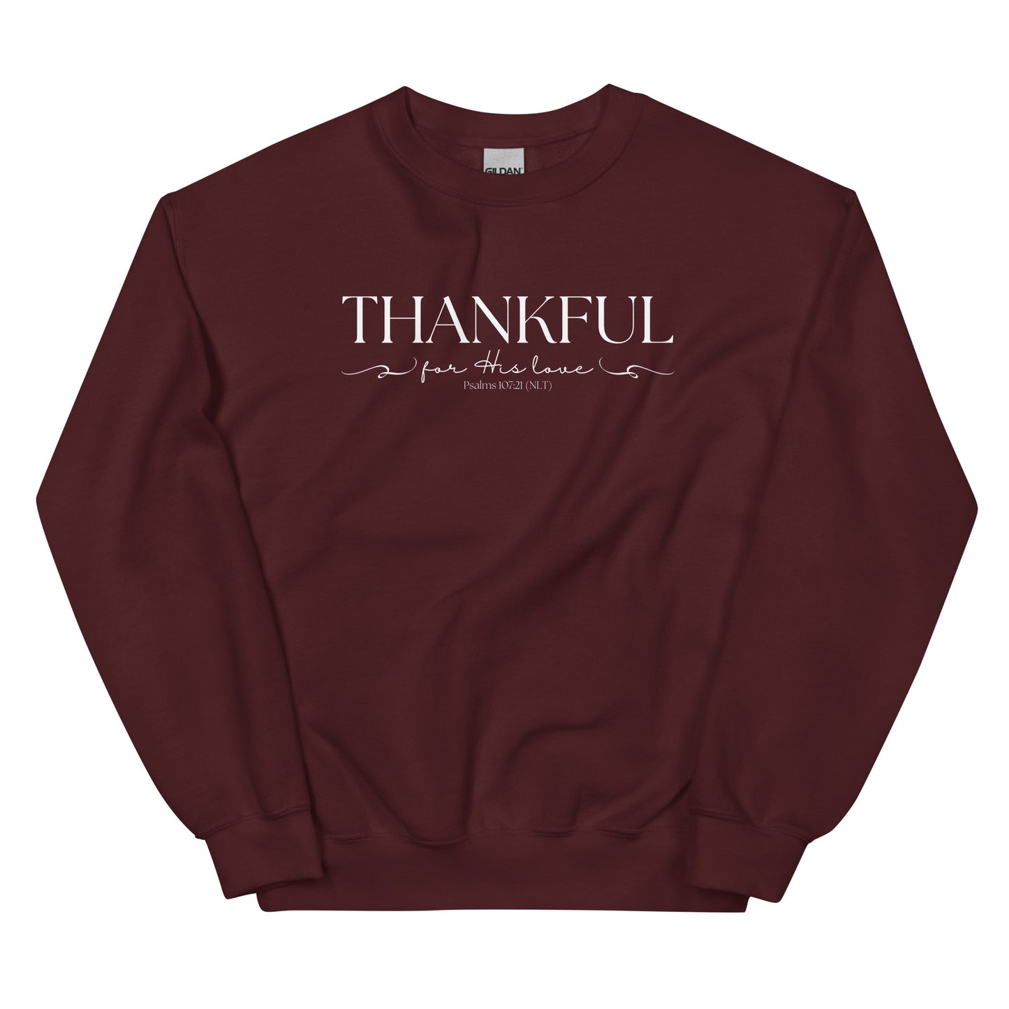 Thankful For His Love | Gilden Crewneck Sweatshirt