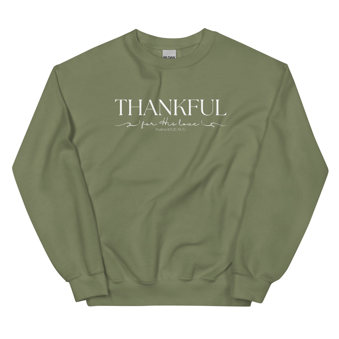 Thankful For His Love | Gilden Crewneck Sweatshirt