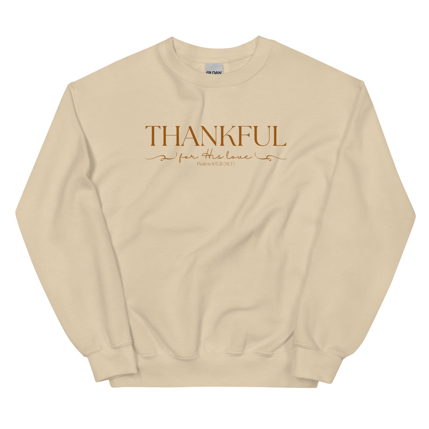 Thankful For His Love | Gilden Crewneck Sweatshirt