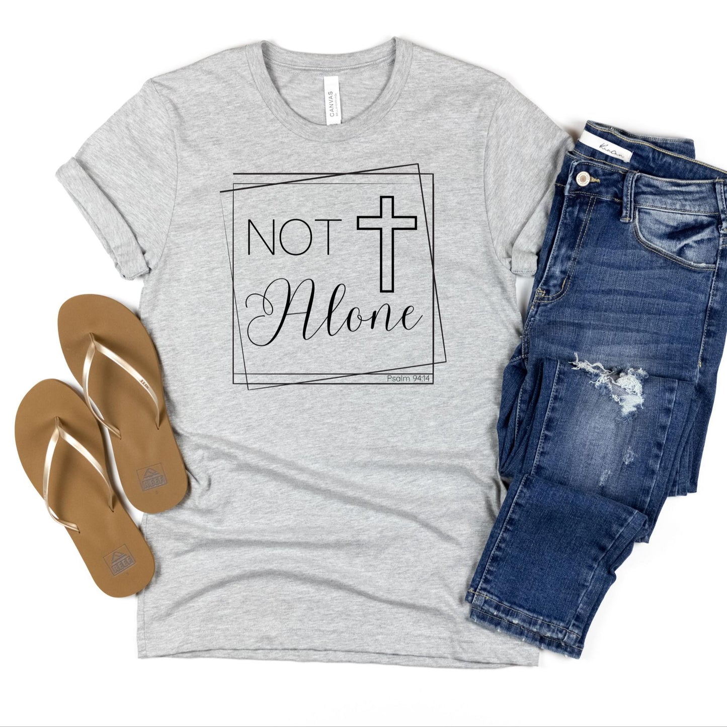 Not Alone Women's Christian T-Shirt {Psalm 94:14}