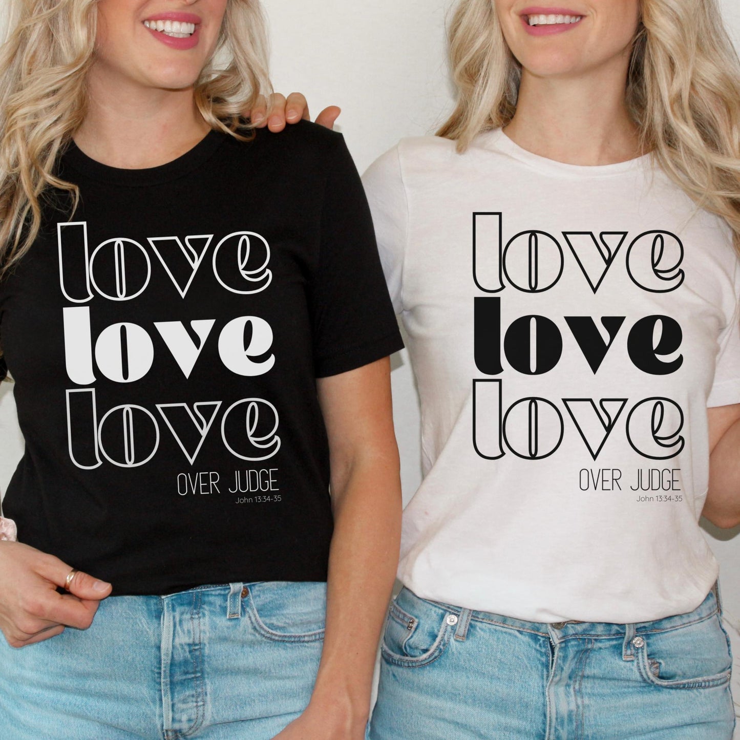 Black Love Over Judge Women's Christian T-Shirt {John 13:34-35}