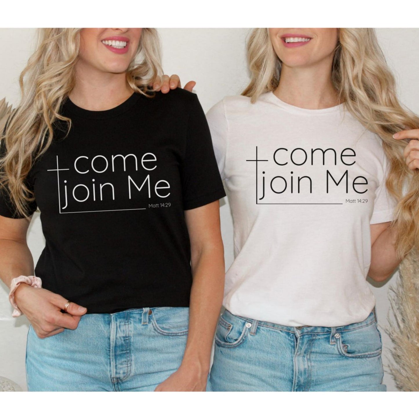 Come Join Me Women's Christian T-Shirt {Matthew 14:29}