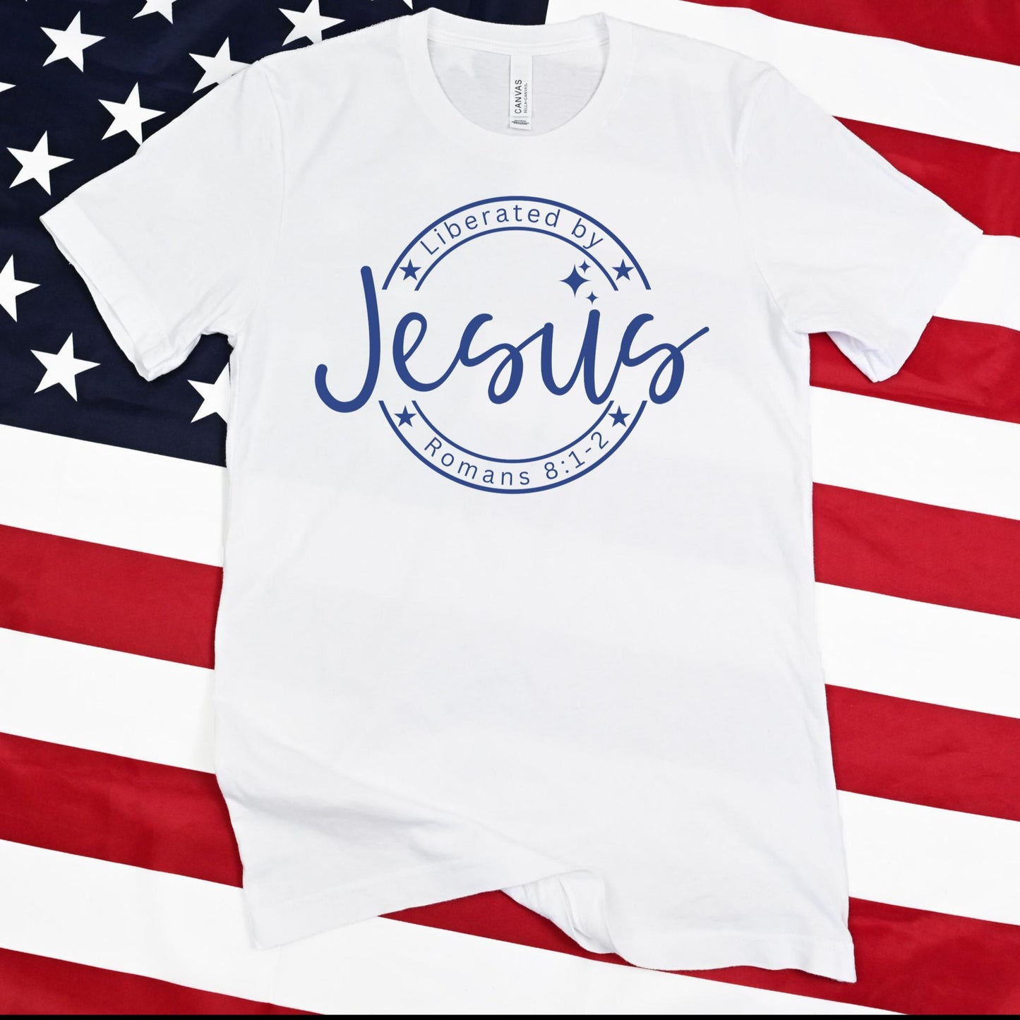 Liberated By Jesus Christian Women's T-Shirt {Romans 8:1-2}