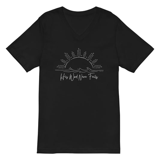 His Word Never Fails Women's Christian V-Neck T-Shirt