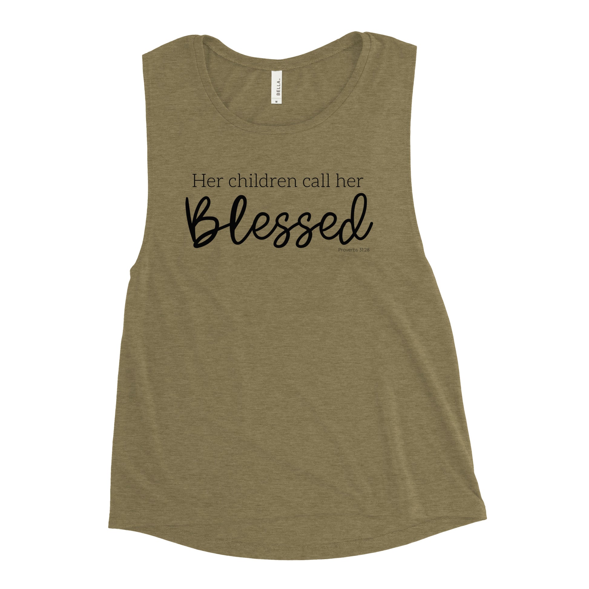 Olive Her Children Call Her Blessed Christian Women's Tank