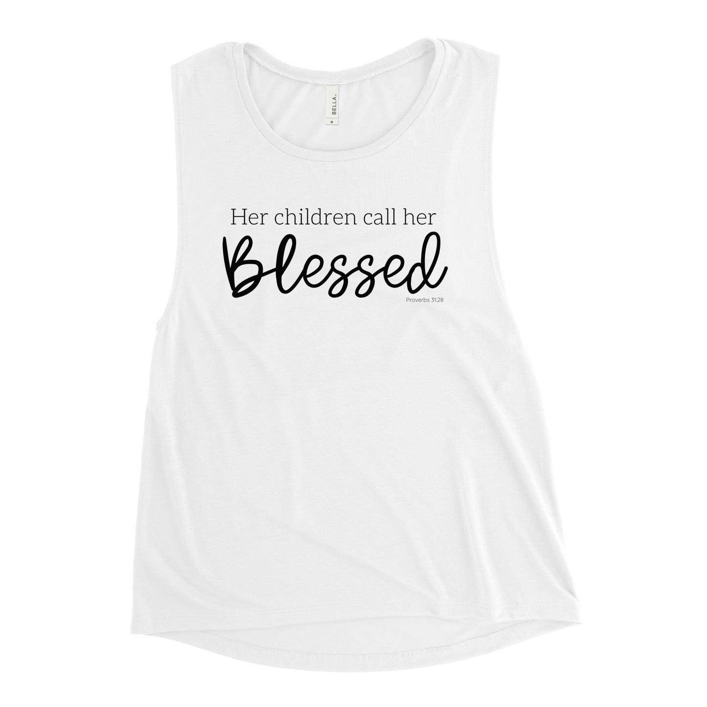 White Her Children Call Her Blessed Christian Women's Tank