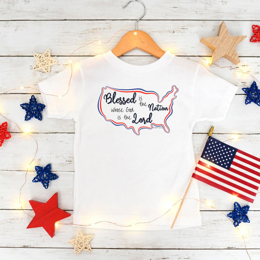 Blessed Is The Nation Kid's T-shirt {33:12}