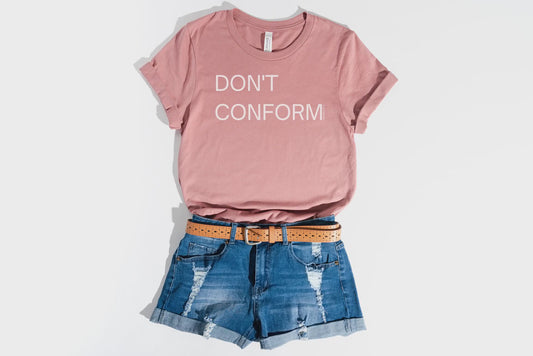 Mauve Don't Conform Christian Women's T-Shirt {Romans 12:2}